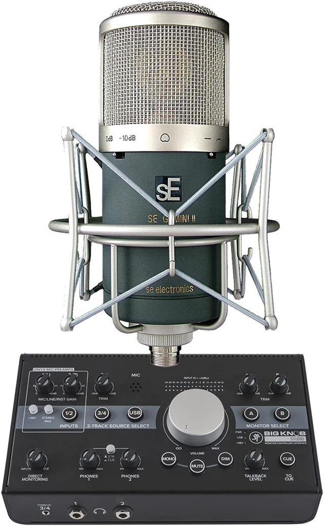 Main image of sE Electronics Gemini II Large-diaphragm Condenser Microphone - Mackie Big Knob Studio Bundle