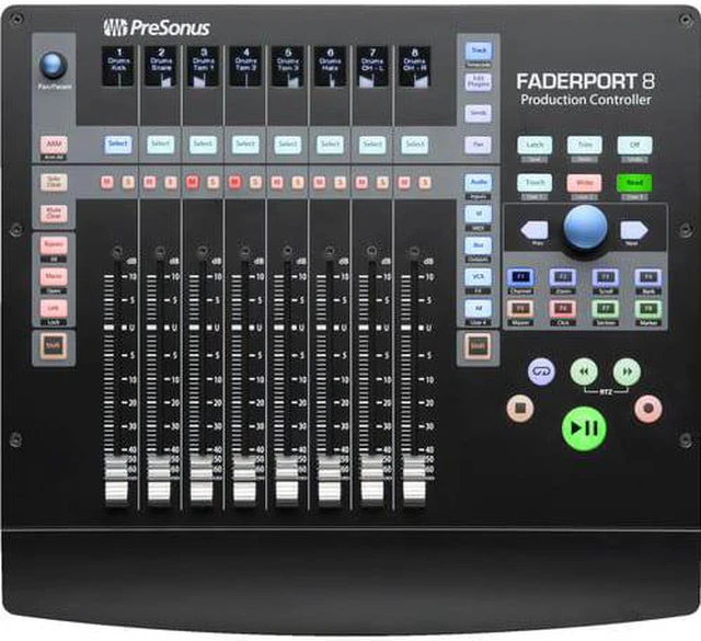 Alt view image 3 of 7 - PreSonus Faderport 8 - Mix Production Controller. Audio-Technica AT2020 - Cardioid Condenser Microphone + Tascam TH-02 Studio Headphones (Black) and Mic Stand.