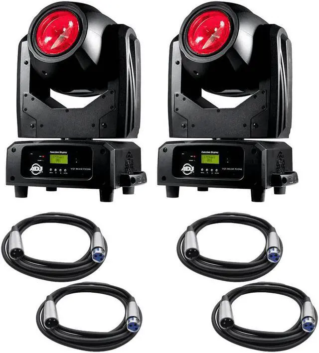 Main image of (2) American DJ Vizi Beam RXONE Moving Head Fixture + (4) DMX Cables 50FT Ea.