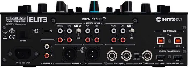 Alt view image 8 of 11 - Reloop ELITE 2-Channel DVS Battle Mixer for Serato DJ Pro