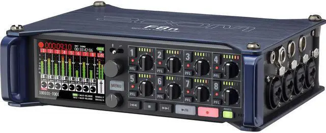 Alt view image 4 of 7 - Zoom F8n Multi-Track Field Recorder + Tripod Mic Stand + (4) XLR to XLR Cables and (4) TRS to TRS Cables.
