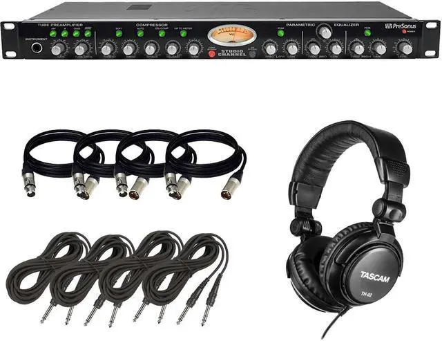 Main image of PreSonus Studio Channel Tube Channel Strip + Tascam TH-02 Studio Headphones and Cables Package.
