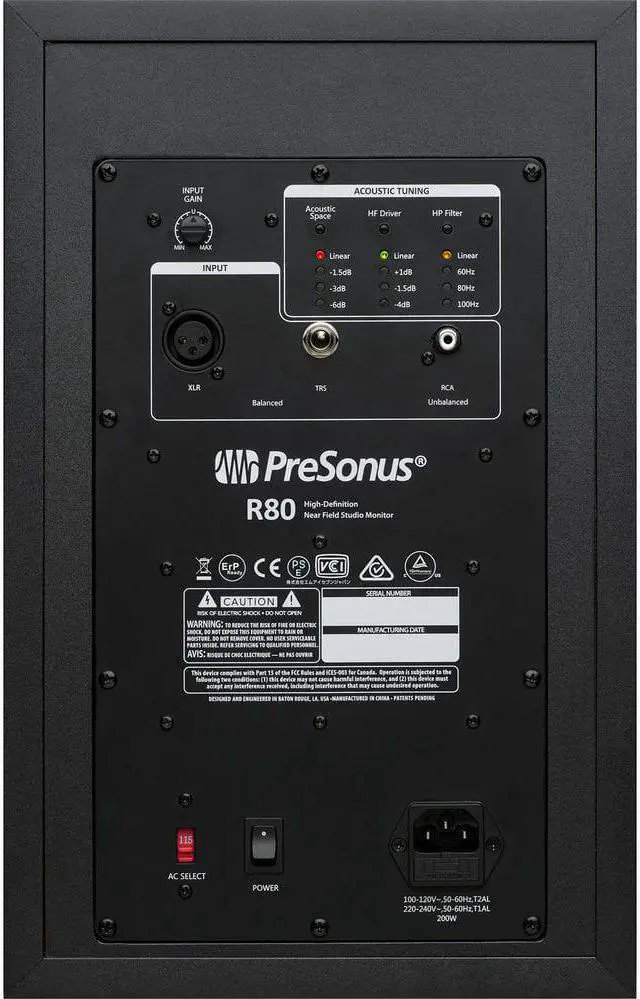 Alt view image 20 of 20 - Presonus R80 AMT Active Studio Monitor (Single)