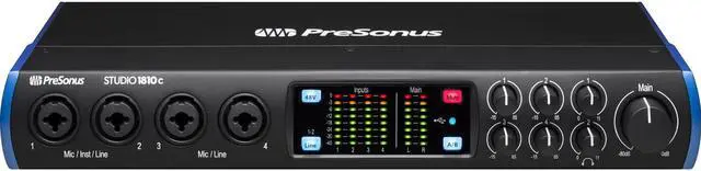 Alt view image 2 of 7 - PreSonus Studio 1810c 18x8 USB Type-C Audio/MIDI Interface + Samson C01 Condenser Microphone + Tascam TH-02 Studio Headphones (Black) and Cable.