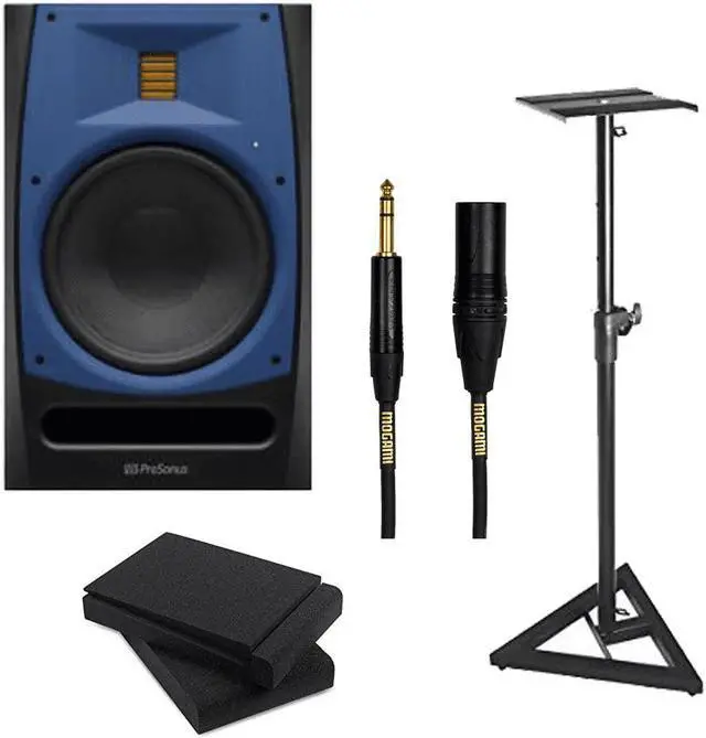 Main image of Presonus R80 150w Active Powered 8" AMT Studio Monitor + Stand + Pad + Mogami Cable.