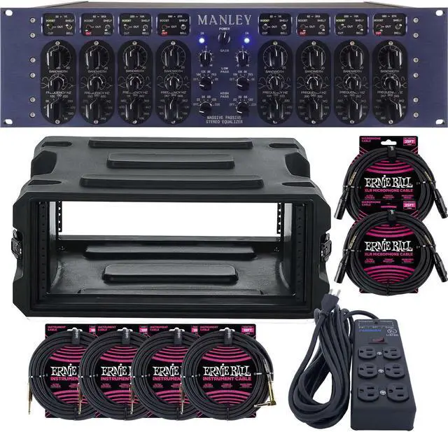 Main image of Manley Massive Passive Stereo Tube EQ, Gator G-PRO-4U-19, Furman SS-6B, (2) ErnieBall XLR, (4) ErnieBall 1/4 Bundle