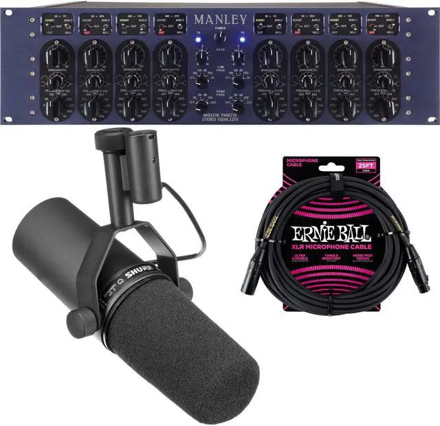 Main image of Manley Massive Passive Stereo Tube EQ, Shure SM7B Cardioid, ErnieBall XLR Bundle