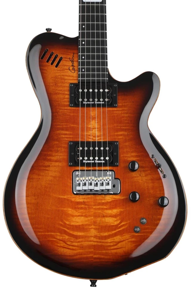 Alt view image 4 of 10 - Godin (024124) LGXT Cognac Burst Flame Electric Guitar with Gig Bag