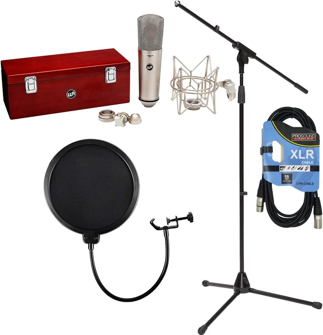 Main image of Warm Audio WA87 R2 Condenser Microphone (Silver), Mic Stand, POP Filter, XLR Cable Bundle