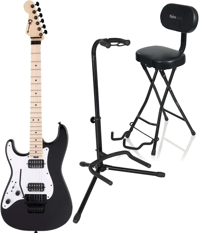 Main image of Charvel Pro-Mod So-Cal Style 1 HH LH Electric Guitar Gloss Black, Gator GFW-GTR-1000 Stand, Gator GFW-GTR-SEAT Bundle