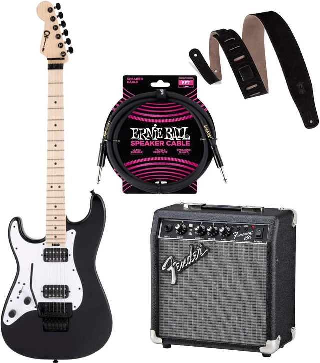 Main image of Charvel Pro-Mod So-Cal Style 1 HH LH Electric Guitar Gloss Black, Fender Frontman 10G Amp, ErnieBall Cable, Levis MS26-BLK Bundle
