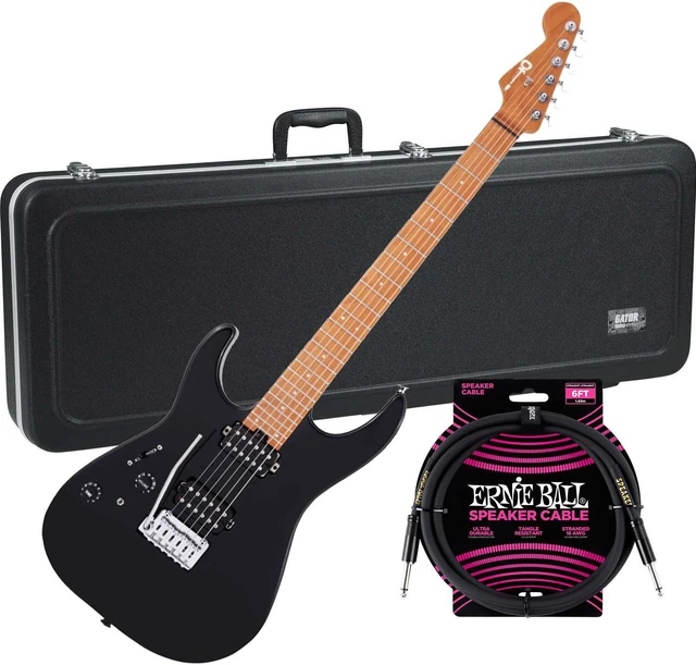 Main image of Charvel Pro-Mod DK24 HH 2PT CM LH (Gloss Black), Gator GC-ELECTRIC-A Case, ErnieBall Cable Bundle