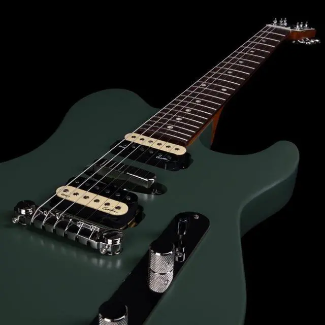 Alt view image 6 of 7 - Godin (050406) Radium Electric Guitar  Matte Green, ErnieBall Cable, KLIQ TinyTune, Gator GFW-GTR-1000 Stand Bundle