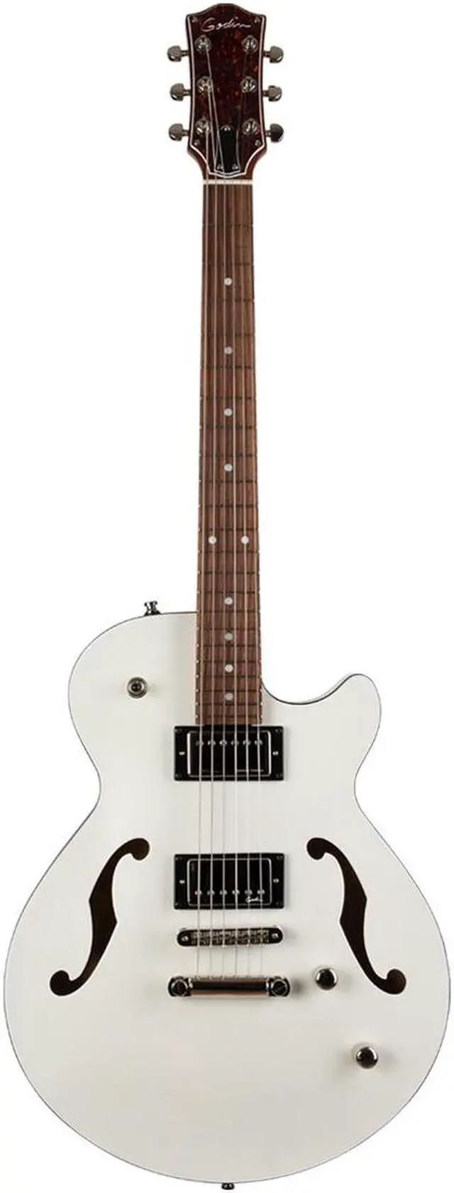Alt view image 2 of 7 - Godin (050222) Montreal Premiere HT - Trans White, Gator GC-ELECTRIC-A Deluxe ABS, ErnieBall Cable Bundle