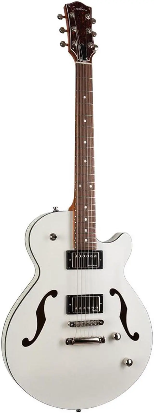 Alt view image 3 of 7 - Godin (050222) Montreal Premiere HT - Trans White, Gator GC-ELECTRIC-A Deluxe ABS, ErnieBall Cable Bundle