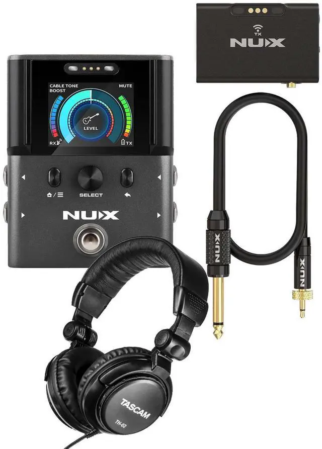 Main image of NUX B-8 Professional Guitar Wireless System (2.4GHz) - Tascam TH02 Bundle