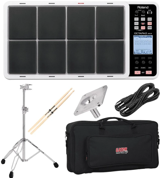 Main image of Roland OCTAPAD SPD-30 White - GATOR GK-2110 - GIBRALTAR 6713E Stand - GIBRALTAR SC-EMMP - (2) 1/4 Cables - Drum Sticks