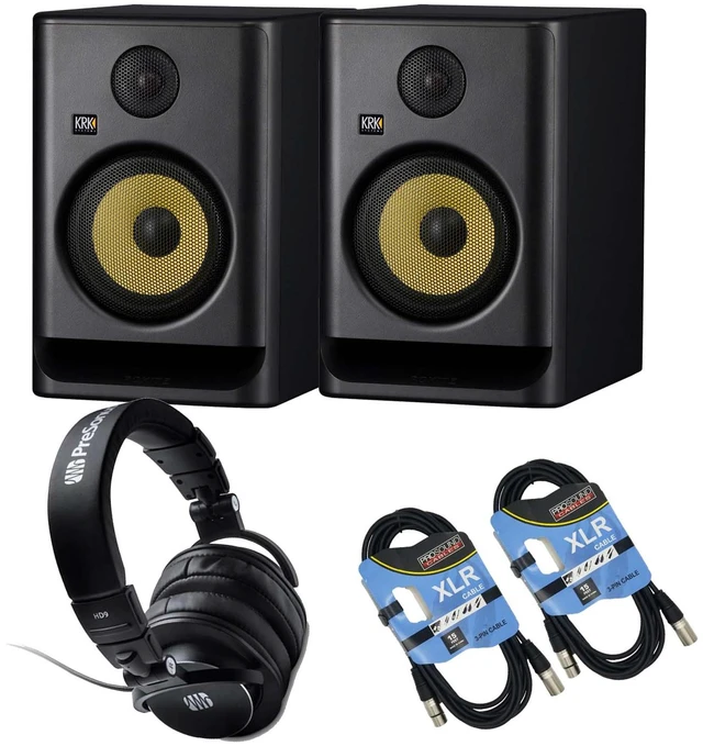 Main image of (2) KRK ROKIT 7 G5 7-inch Powered Studio Monitor (Black) - Presonus HD9 - (2) XLR Cable Bundle