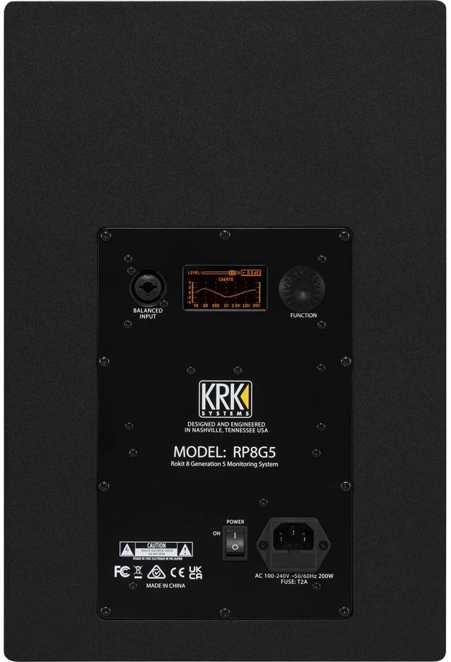 Alt view image 4 of 7 - (2) KRK ROKIT 8 G5 8-inch Powered Studio Monitor (Black) - Pair of Desktop Speaker Stands - (2)XLR Cable Bundle