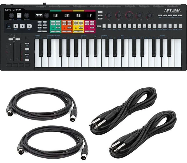 Main image of Arturia KeyStep Pro 37-Key Controller & Sequencer - (2) 1/4 Cables - (2) Midi Cables Bundle