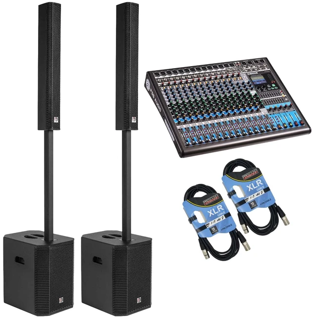 Main image of (2) PSG AUDIO Raptor 12 3200W Portable Line Array with 12 Sub - PSG Audio EMX16 - (2) XLR Cables Bundle