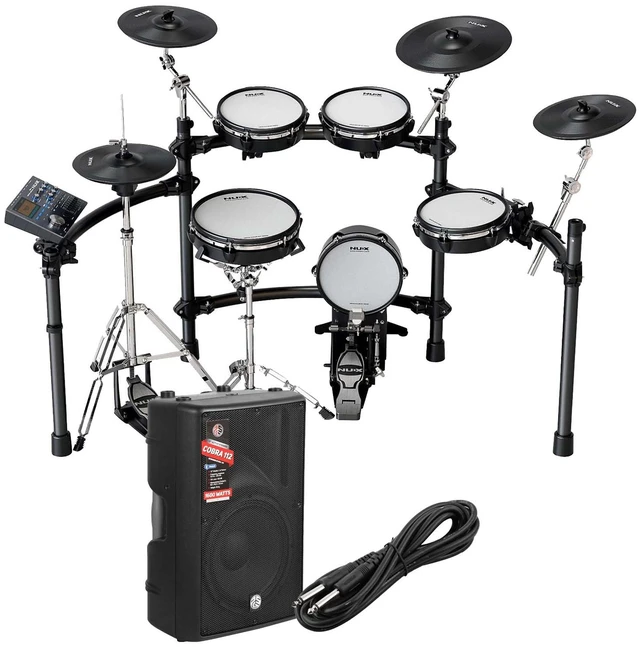 Main image of NUX DM-8 All Remo Mesh-Head Digital Drum Kit - PSG AUDIO Cobra 112A - 1/4 Cable Bundle