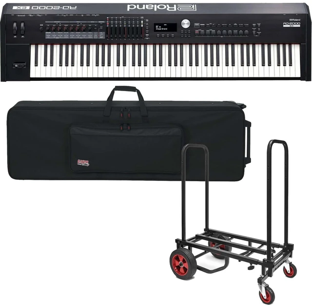 Main image of Roland RD-2000 EX 88-key Digital Piano - Gator GKB-88 - Pyle PKEQ38 Cart Bundle