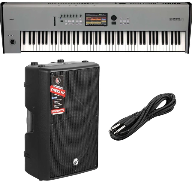 Main image of Korg Nautilus 88 AT Music Workstation (Limited-Edition Gray) - PSG Audio Cobra 112 - 1/4 Cable Bundle