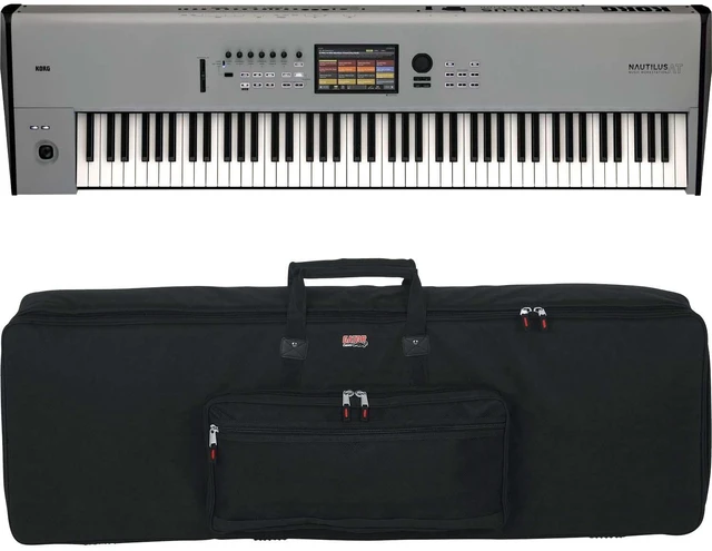 Main image of Korg Nautilus 88 AT Music Workstation (Limited-Edition Gray) - Gator GK-88 Case Bundle