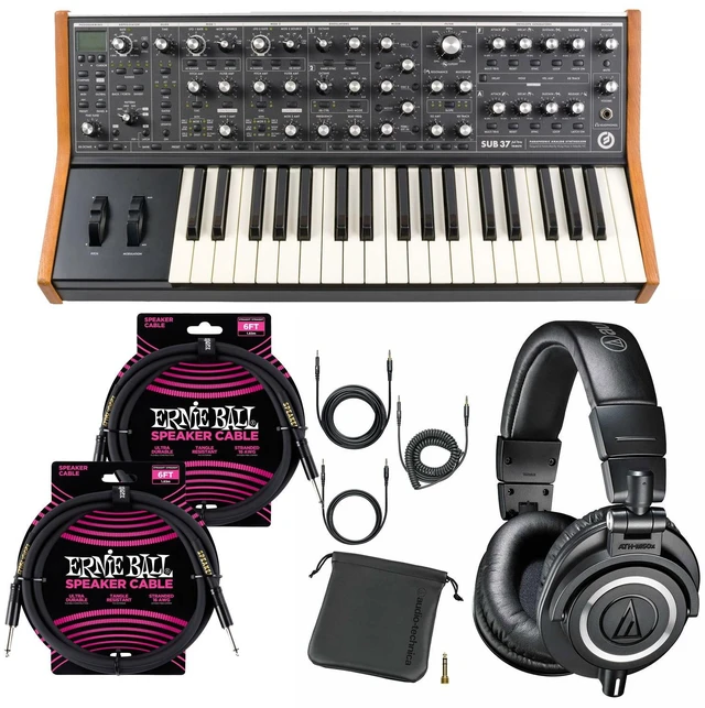 Main image of Moog Subsequent 37 Paraphonic Analog Synthesizer - ATH-M50X - (2) ErnieBall 1/4 Bundle