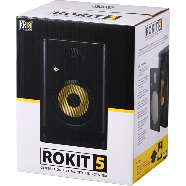 Alt view image 6 of 7 - (2) KRK ROKIT 5 G5 5 Powered Studio Monitor (Black) - Pads - (2) 1/4 Cables Bundle