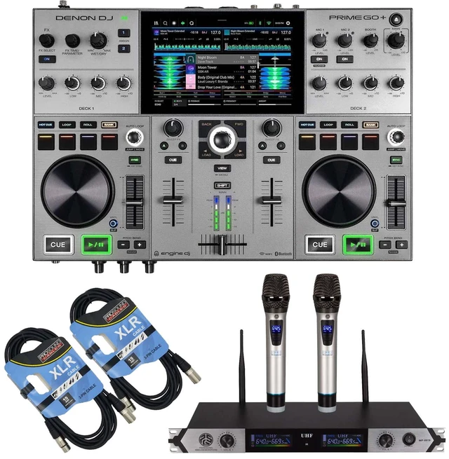 Main image of Denon DJ Prime GO+ Portable Standalone DJ System - PSG Audio MP0919 - (2) XLR Cables Bundle