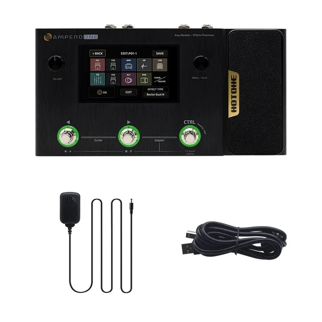 Alt view image 2 of 7 - Hotone Ampero One MP-80 Amp Modeler & Effects Processor, Getaria 2.4GHZ Wireless Guitar System Bundle