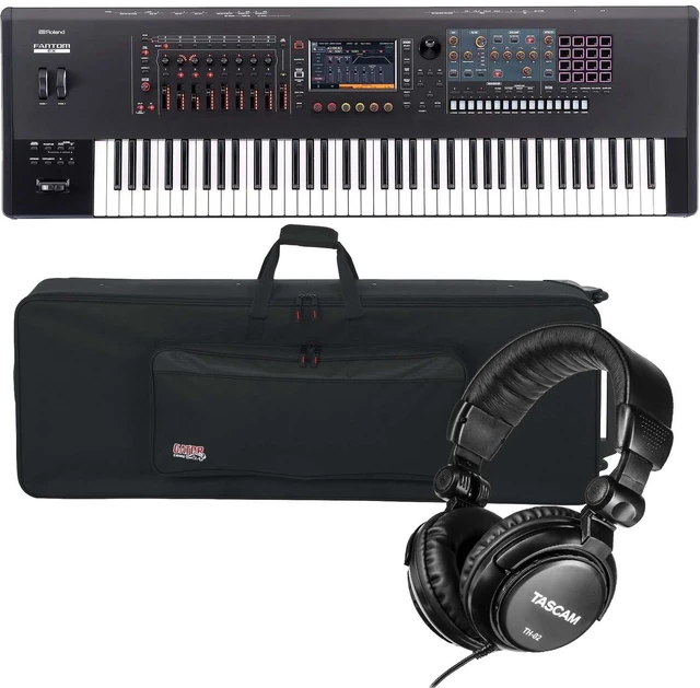 Main image of Roland Fantom 7 EX Synthesizer Workstation, Gator Cases GK-76, Tascam TH02 Bundle