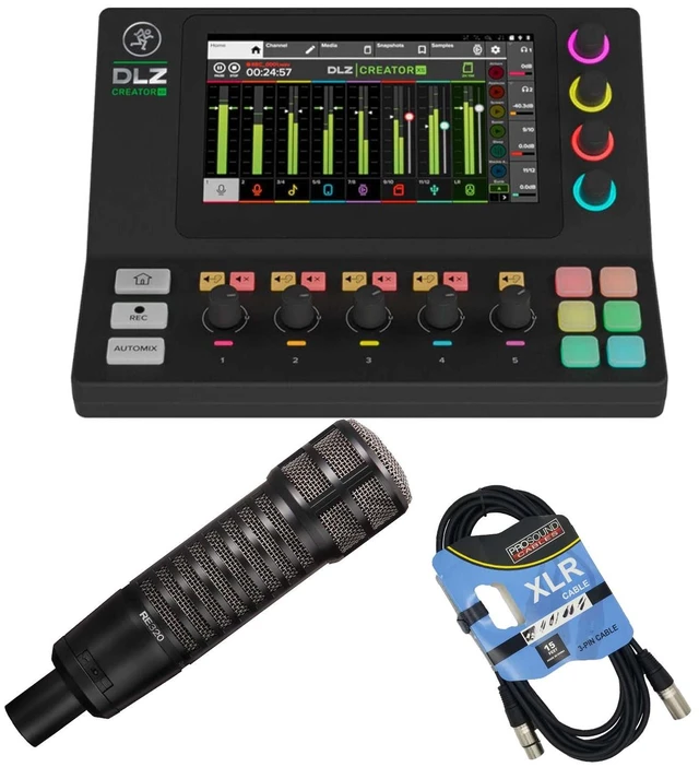 Main image of Mackie DLZ Creator XS Compact Digital Mixer, Electro-Voice RE320, XLR Cable Bundle