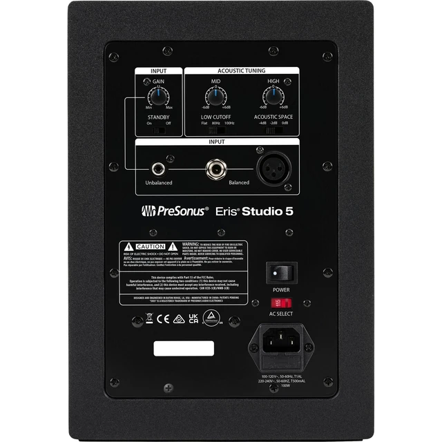 Alt view image 3 of 5 - (2) PreSonus Eris Studio 5 Powered Studio Monitor, (2) XLR Cables, Foam Pads Bundle