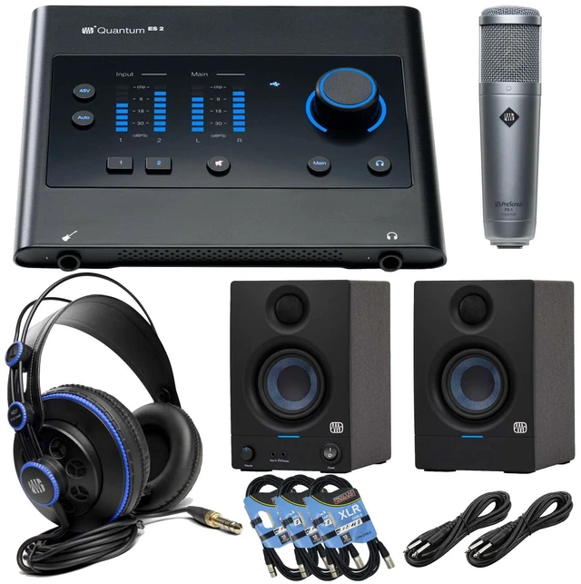 Main image of PreSonus Quantum ES 2 USB-C Audio Interface, Presonus E3.5, Presonus HD7, PreSonus PX-1, (3) XLR Cables, (2) 1/4 Cables Bundle