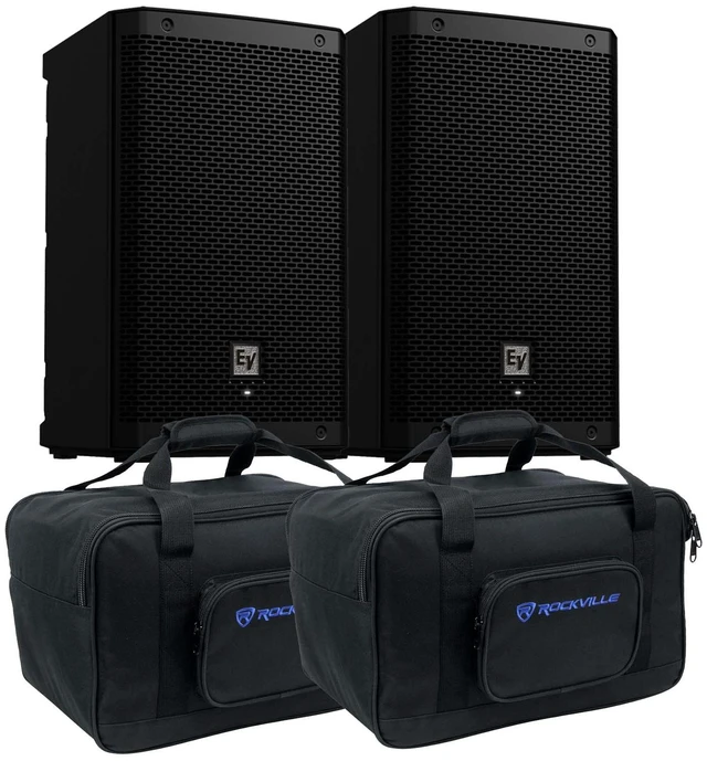 Main image of (2) Electro-Voice ZLX-8P-G2 8 1000W Powered Speaker, (2) Rockville TB8 Bags Bundle