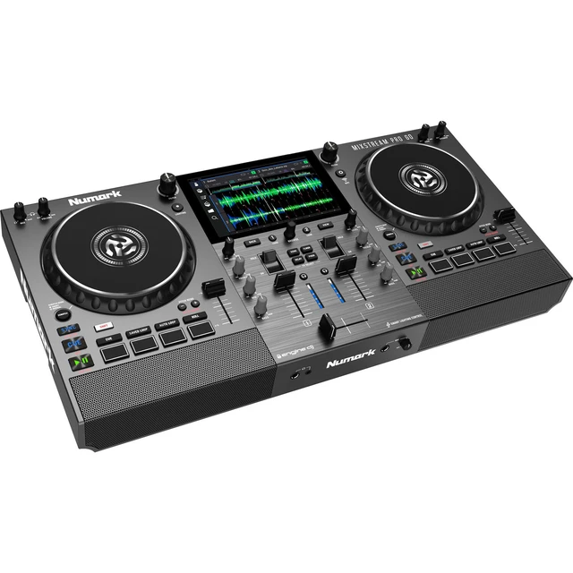 Alt view image 2 of 7 - Numark Mixstream Pro Go Battery-Powered Standalone DJ Controller, (2) PSG AUDIO Cobra 112, Speakers Stands, (2) XLR Cables Bundle