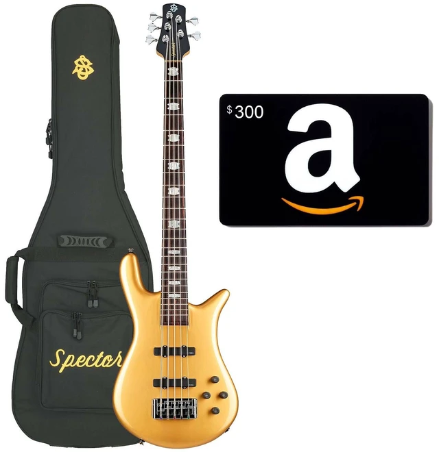 Main image of Spector Euro 5 Classic Bass Guitar, Metallic Gold Gloss, Amazon Gift Card $300 Bundle