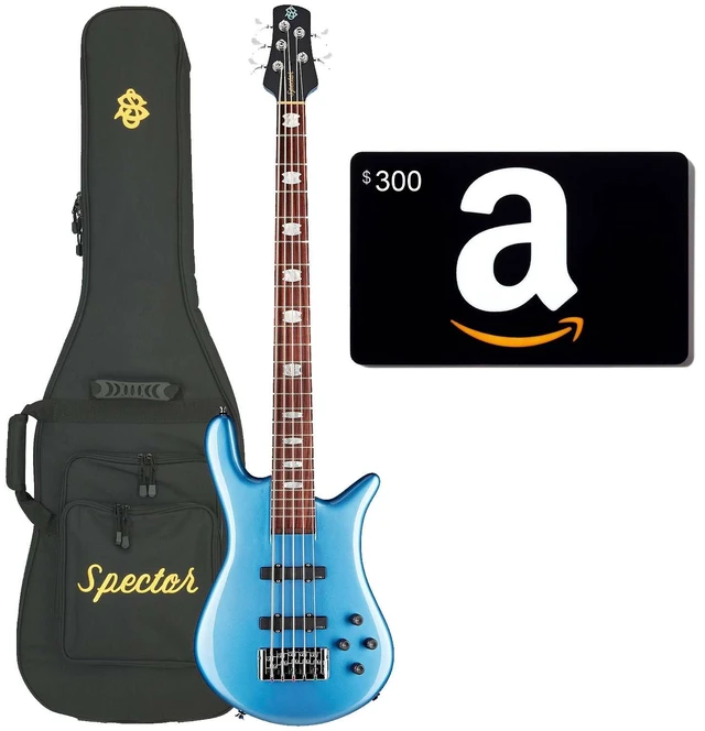 Main image of Spector Euro 5 Classic Bass Guitar, Metallic Blue Gloss, Amazon Gift Card $300 Bundle