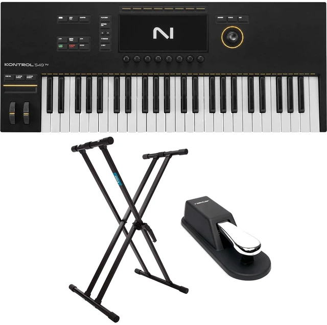Main image of Native Instruments Kontrol S49 Mk3 Keyboard Controller, Keyboard Stand, Sustain Pedal Bundle