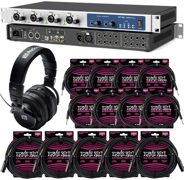 Main image of RME Fireface 802 FS 60-Channel USB, Presonus HD9, (8) ErnieBall 1/4, (5) ErnieBall XLR Bundle