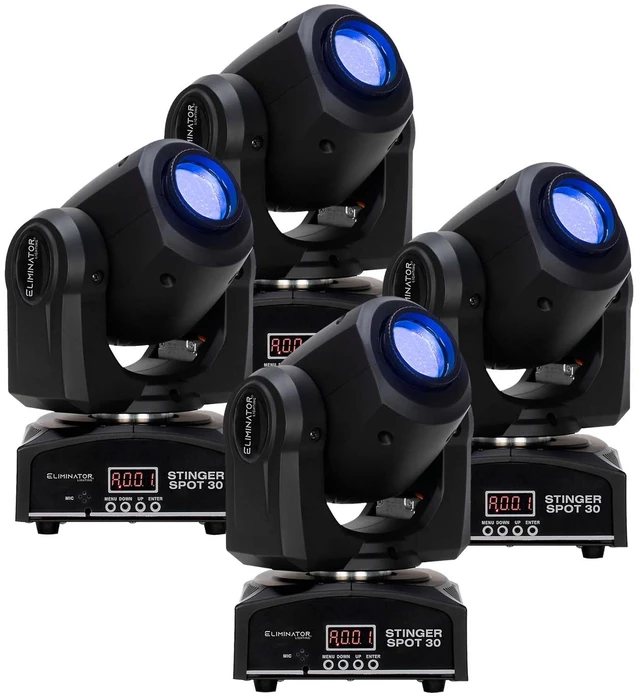 Main image of (4) Eliminator Stinger Spot 30 30W LED Mini Moving Head Bundle