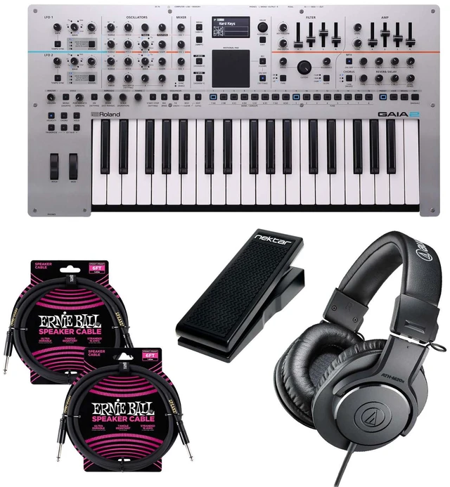 Main image of Roland GAIA 2 37-key Virtual Analog Wavetable, AT ATH-M20X, Expression Pedal, (2) 1/4 Cables Bundle