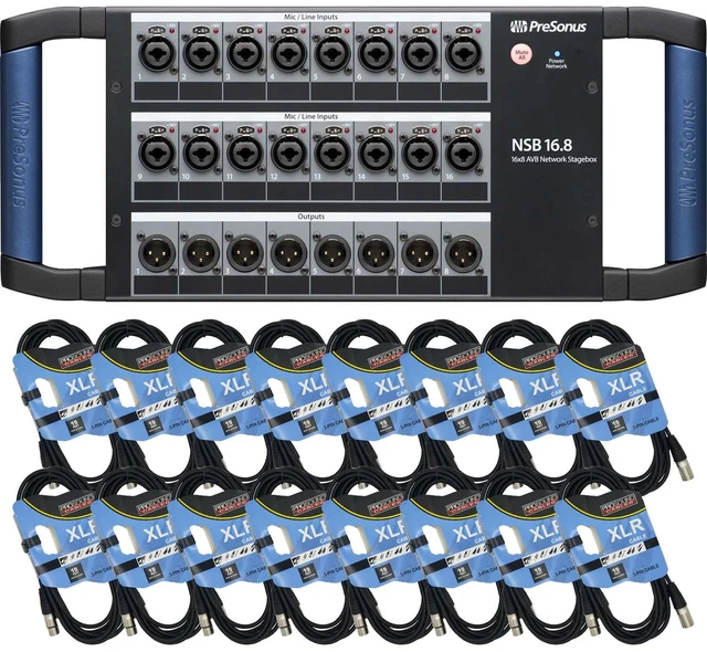 Main image of PreSonus NSB 16.8 AVB Networked Stage Box, (16) XLR Cables Bundle