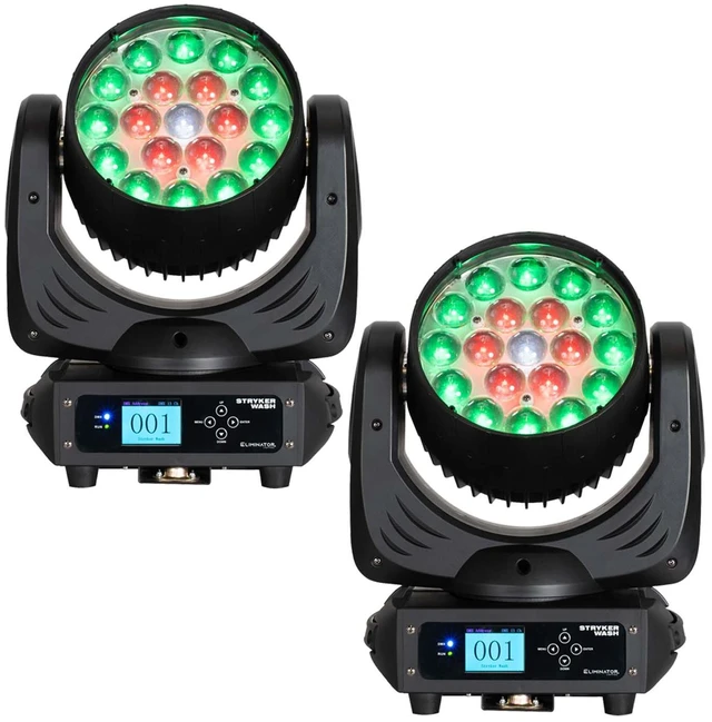 Main image of (2) Eliminator Stryker Wash 228W Moving Head Bundle