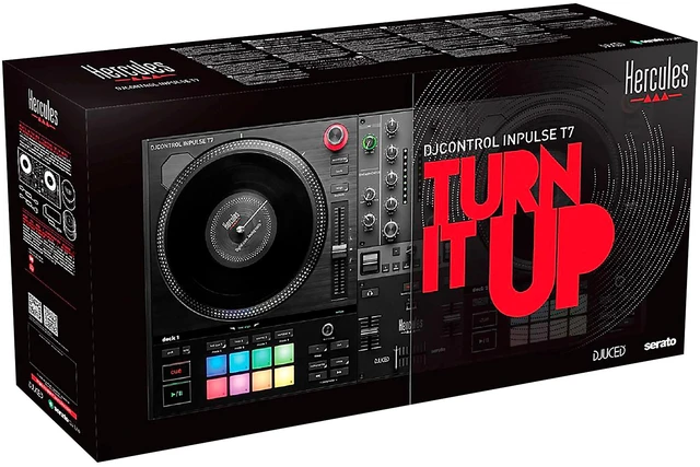 Alt view image 5 of 6 - Hercules DJ DJControl Inpulse T7 2-deck Motorized DJ Controller, PSG AUDIO MP-0919 Dual Wireless Mic Bundle