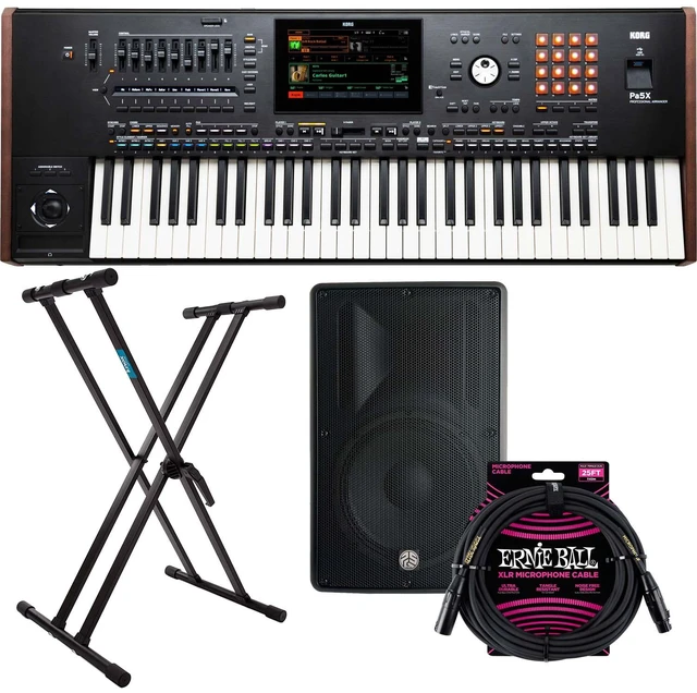 Main image of Korg Pa5X-61 61-Key Workstation, PSG COBRA 112, Keyboard Stand, ErnieBall XLR Bundle