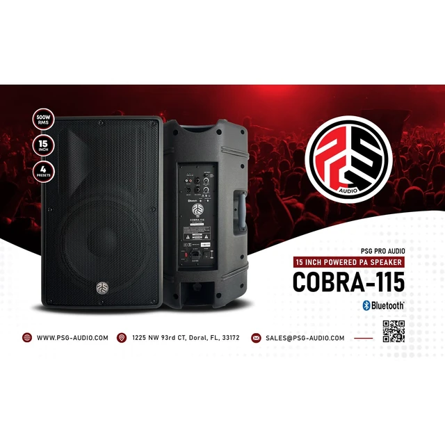 Alt view image 6 of 7 - (2) PSG Audio Cobra 15" 2000 Watt, PSG Audio LX12 Mixer, (2) Gator Tote15, Stands, (2) XLR Cables Bundle